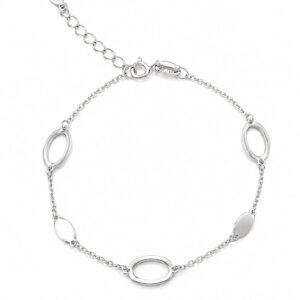 Βραχιόλι Ασημένιο 925 Με Οβάλ Στοιχεία MRB-25009Y