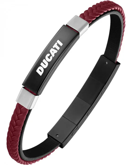 Ανδρικό Βραχιόλι DUCATI CORSE Voyage Stainless Steel and Leather Bracelet DTAGB0004904 - Image 3