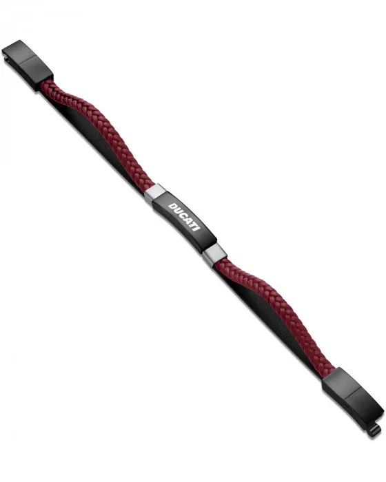 Ανδρικό Βραχιόλι DUCATI CORSE Voyage Stainless Steel and Leather Bracelet DTAGB0004904 - Image 2