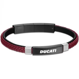 Ανδρικό Βραχιόλι DUCATI CORSE Voyage Stainless Steel and Leather Bracelet DTAGB0004904