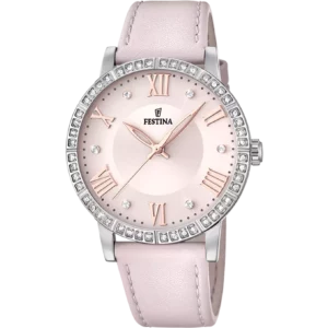 Γυναικείο Ρολόι Festina F20412/2 Με Δερμάτινο Λουρί Σε Ροζ Χρώμα