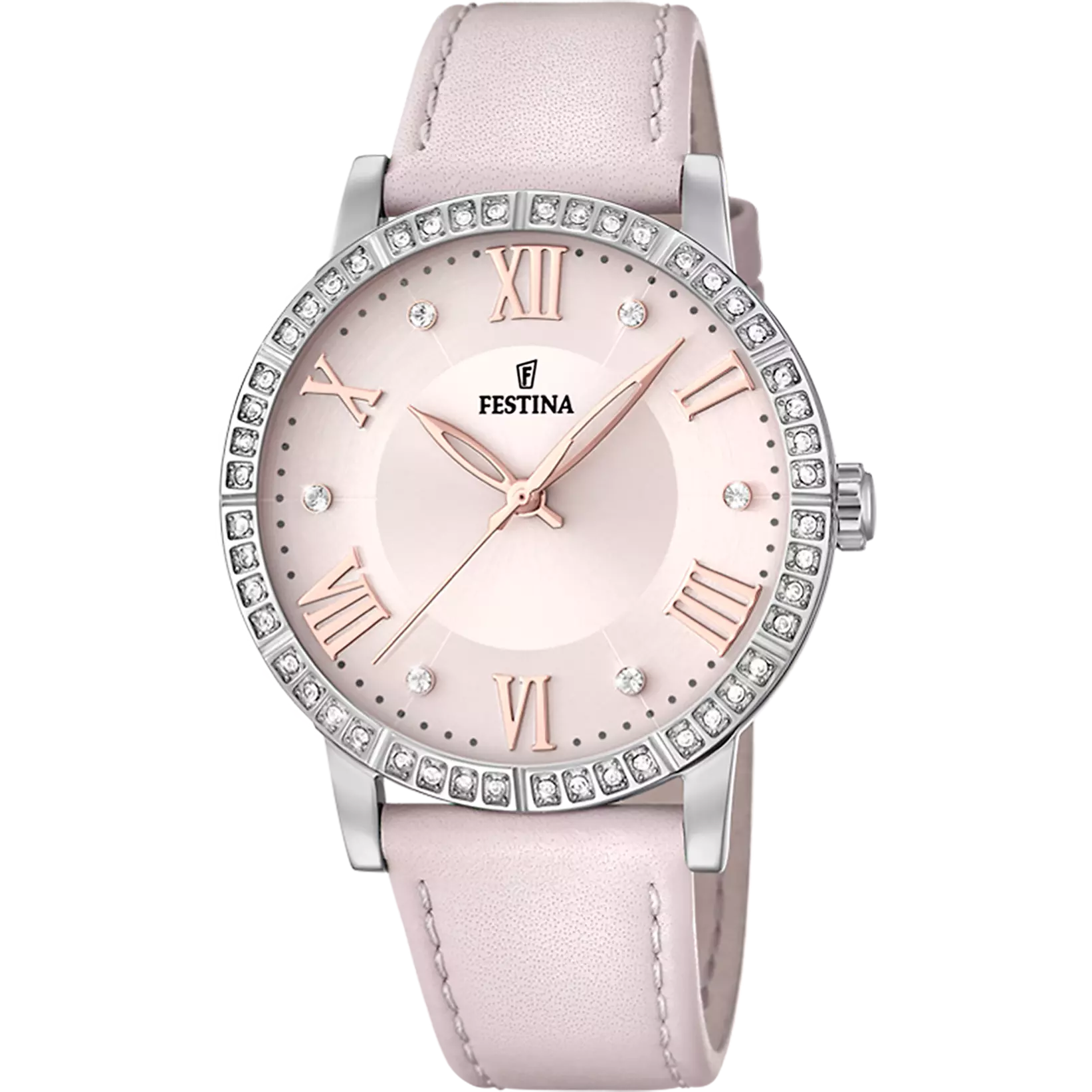Γυναικείο Ρολόι Festina F20412/2 Με Δερμάτινο Λουρί Σε Ροζ Χρώμα - Image 2