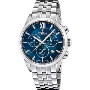 SWISS MADE Ανδρικό Ρολόι Festina F20040/2 Με Μπρασελέ Από Ατσάλι Σε Ασημί Χρώμα