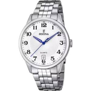 Κλασικό Ανδρικό Ρολόι Festina F20425/1 Με Μπρασελέ Από Ατσάλι Σε Ασημί Χρώμα