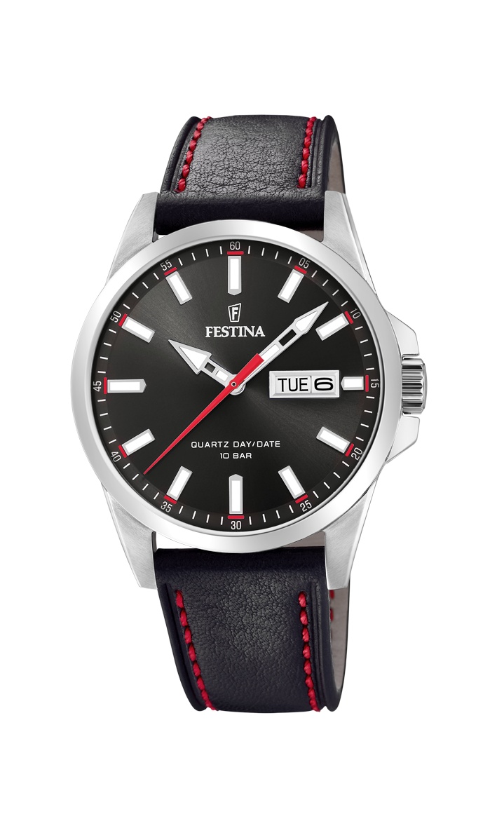 Ανδρικό Ρολόι Festina F20358/4 Με Δερμάτινο Λουρί Σε Μαύρο Χρώμα - Image 2